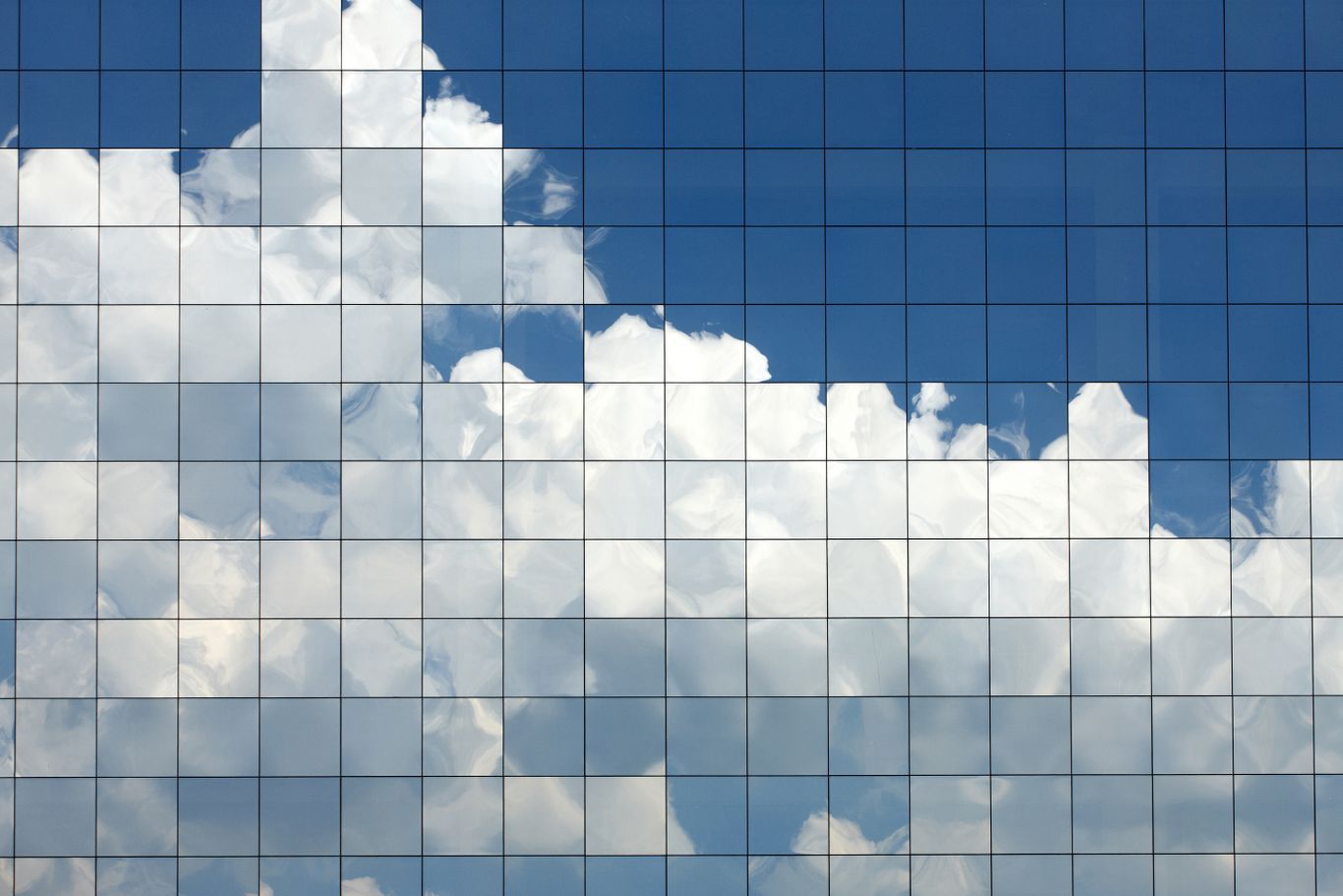 sky with white clouds on windows