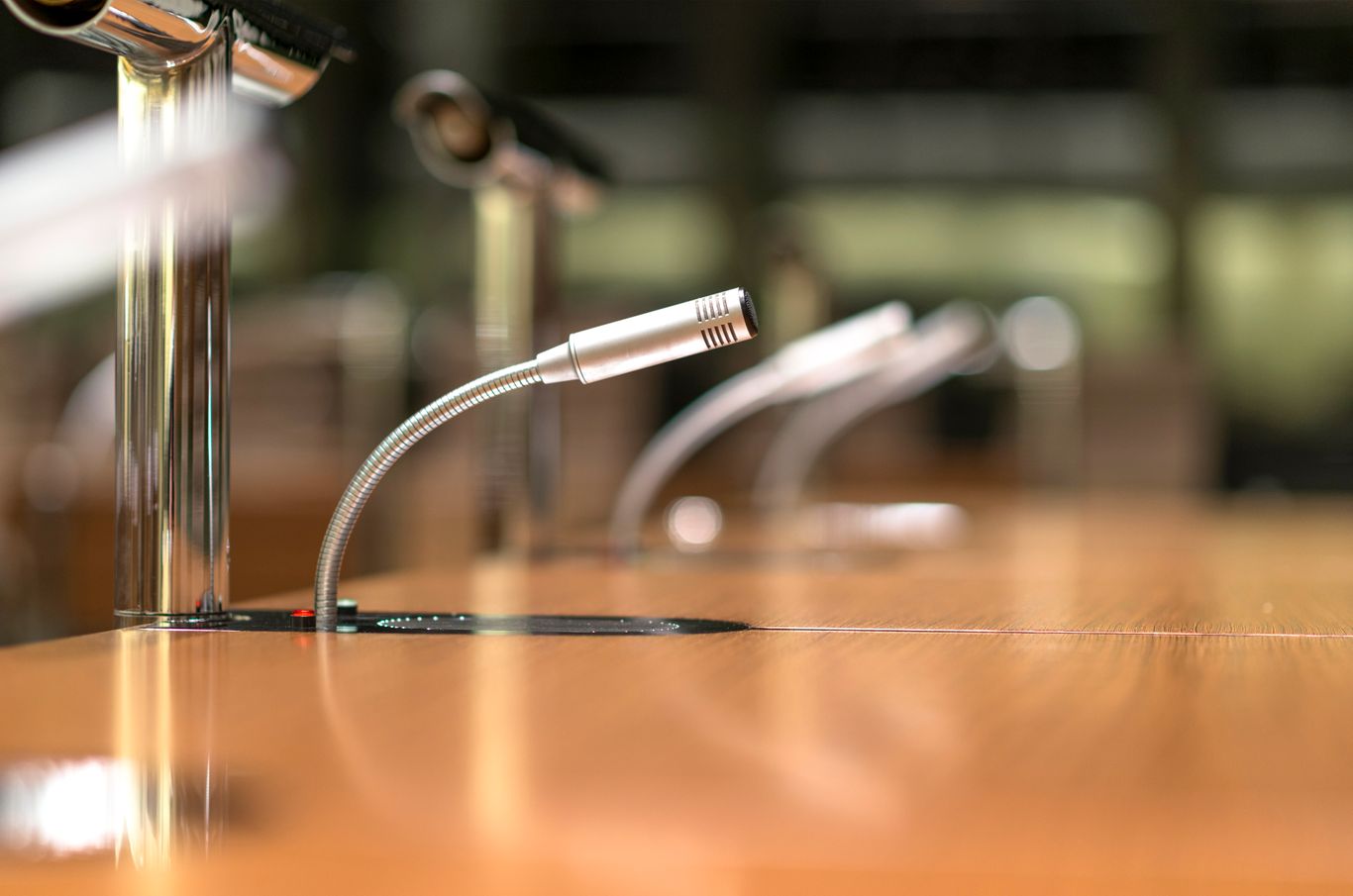 committee table with microphones