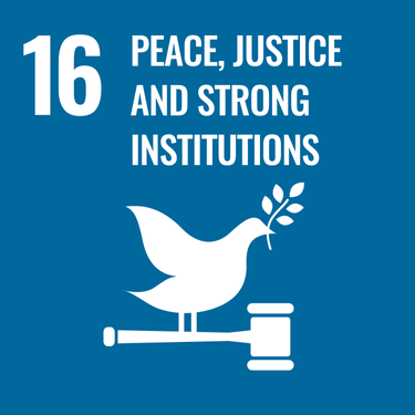 UN's Sustainable Development Goals - peace, justice and strong institutions